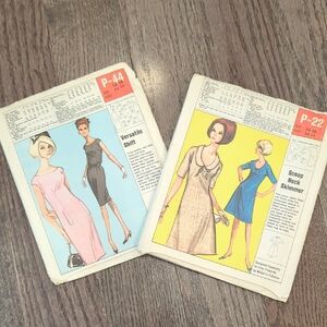 Vintage McCall's Dress Patterns (2) Scoop Neck‎ Skimmer & Versatile Shift